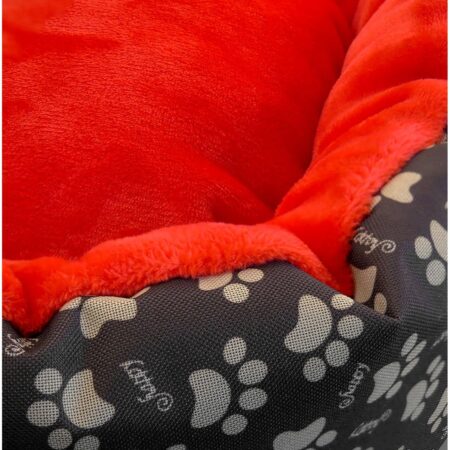 Culcus moale cu perna, pentru caine/pisica, culoare roz, impermeabil, baza antiderapanta, 50 cm