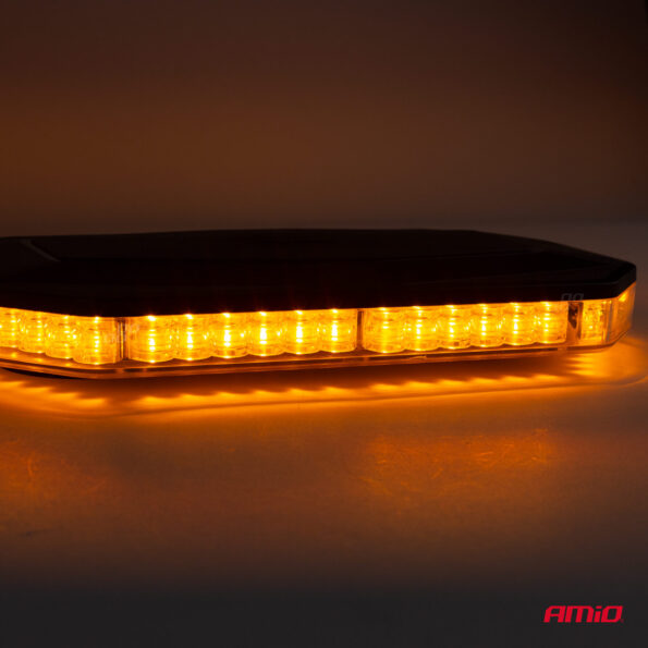 Rampa luminoasa girofar, culoare Orange, alimentare 12/24V, 48 LED-uri, protectie IP56, montaj cu magnet