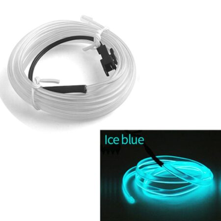 Fir Neon Auto „EL Wire” culoare Albastru Turcoaz, lungime 1M, alimentare 12V, droser inclus