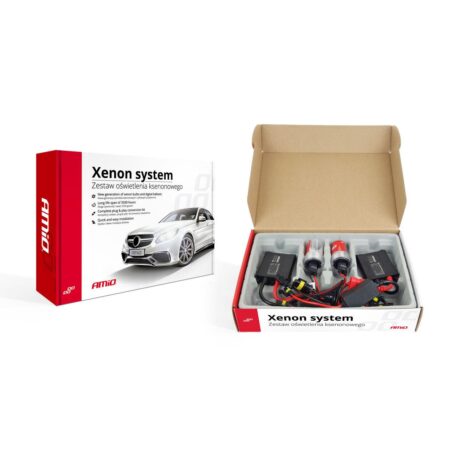 Kit XENON AC model SLIM, compatibil HB1, HB5, 9004, 35W, 9-16V, 4300K, destinat competitiilor auto sau off-road