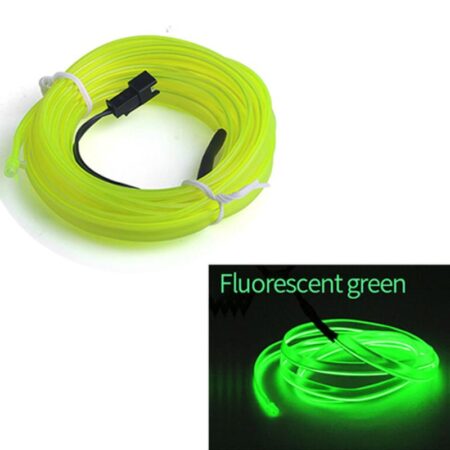 Fir Neon Auto „EL Wire” culoare Verde Fluorescent, lungime 5M, alimentare 12V, droser inclus