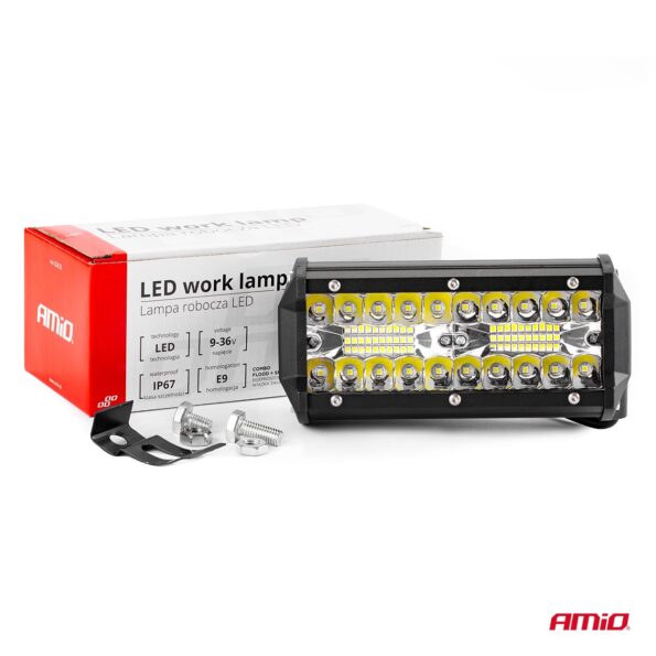 Proiector LED pentru Off-Road, ATV, SSV, cu doua fluxuri de lumina, culoare 6500K, 120W, tensiune 9 – 36V, dimensiuni 170 x 74 x 63 mm