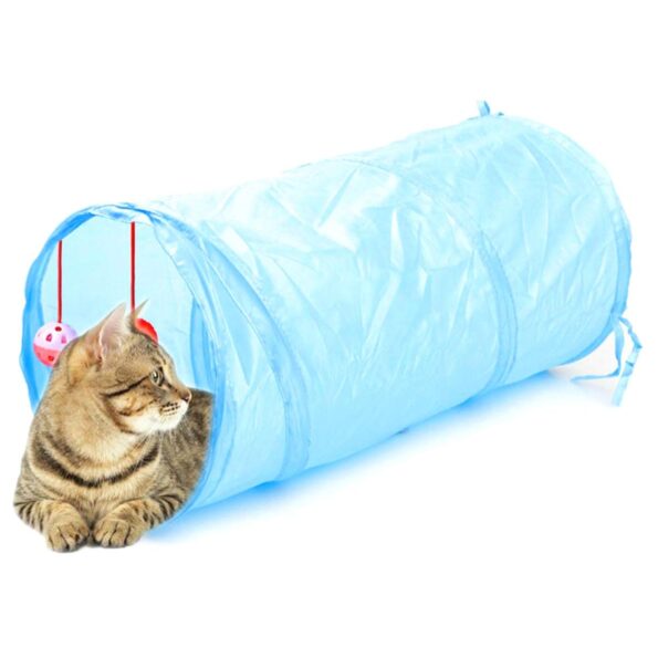 Jucarie pentru pisica de tip Tunel, lungime 50 cm, culoare albastru