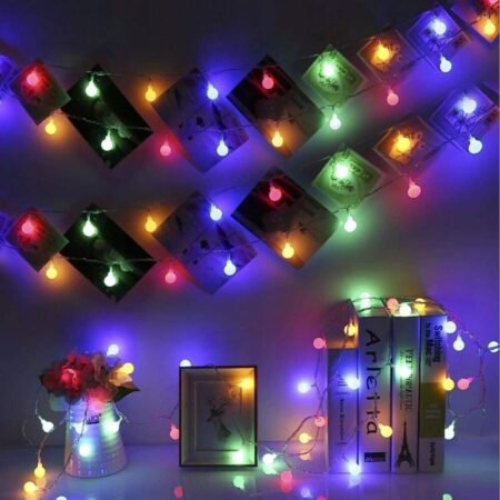 Ghirlanda Magica Luminoasa de exterior cu 50 LED-uri Multicolore, 8 functii si Panou Solar, lungime 6,7 m