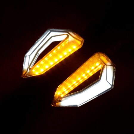 Set 2 lampi Semnalizare Moto cu LED, cu 2 functii, pozitie si semnalizare, 12V