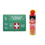 Set Trusa medicala auto + stingator spray 1000ml cu suport ,valabilitate 5 ani